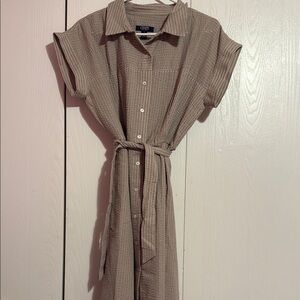 NWOT Chaps Classic Tan Shirt Dress